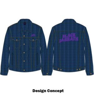 Black Sabbath Unisex Wavy Logo Denim Blue Back Print Denim Jacket