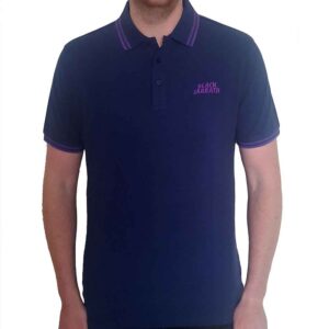 Black Sabbath Unisex Wavy Logo Navy Blue Polo Shirt