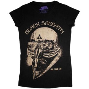 Black Sabbath US Tour 1978 Black Skinny Fit Ladies T-Shirt