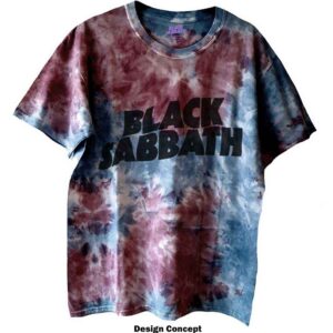 Black Sabbath Wavy Logo Blue & Red Wash Collection T-Shirt