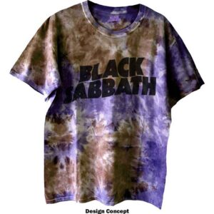 Black Sabbath Wavy Logo Purple & Brown Wash Collection T-Shirt