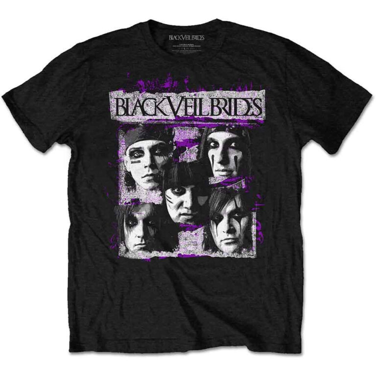 Black Veil Brides Grunge Faces Black T-Shirt