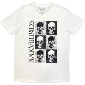 Black Veil Brides Skulls White Back Print T-Shirt