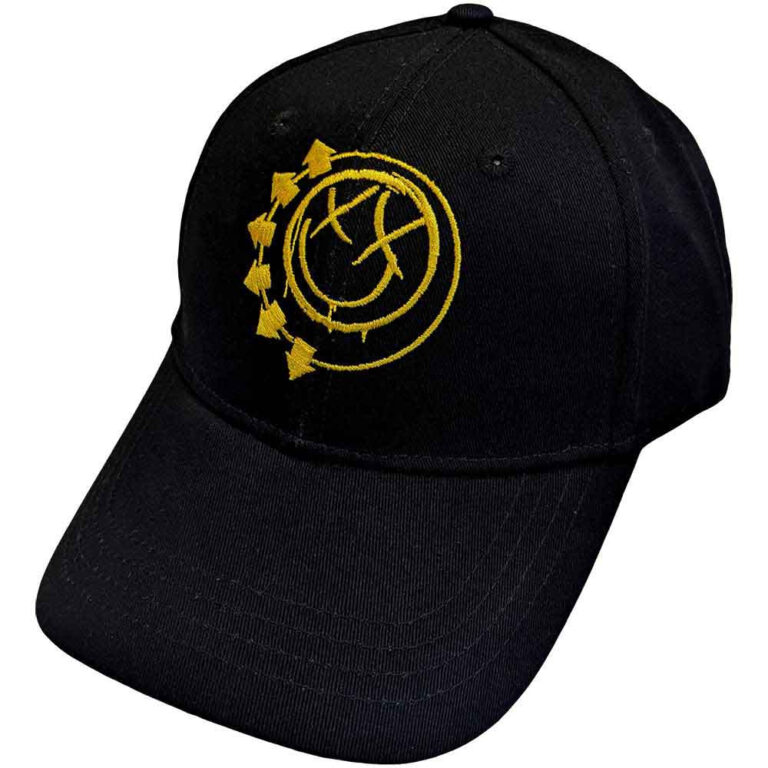 Blink-182 Yellow Six Arrow Smile Black Baseball Cap