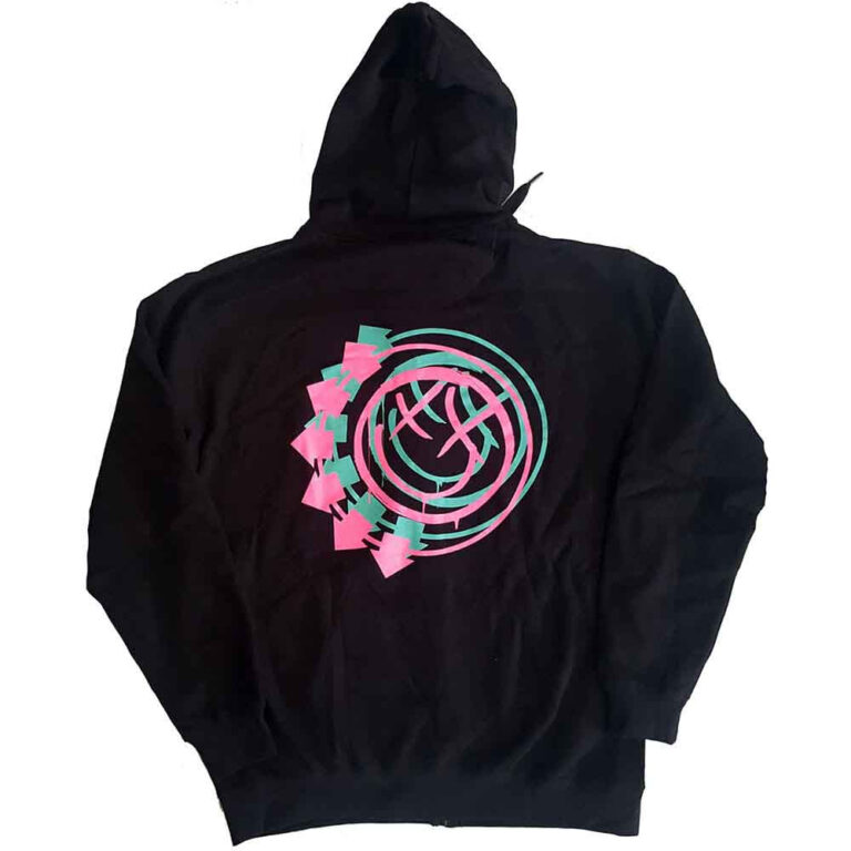Blink-182 Double Six Arrow Smile Black Back Print Zip Hoodie