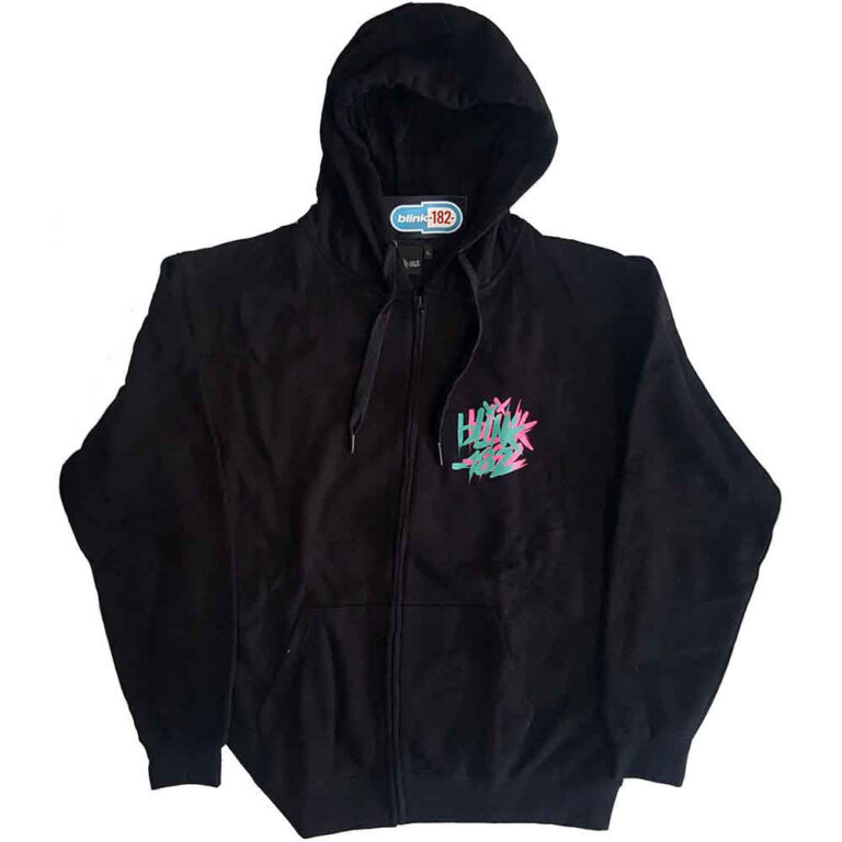 Blink-182 Double Six Arrow Smile Black Back Print Zip Hoodie