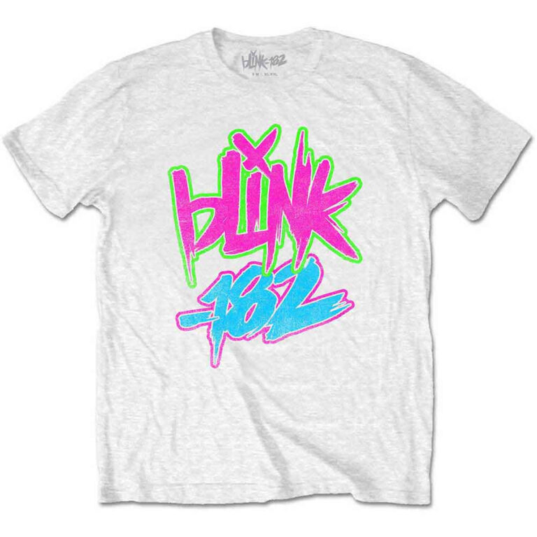 Blink-182 Neon Logo White Kids T-Shirt