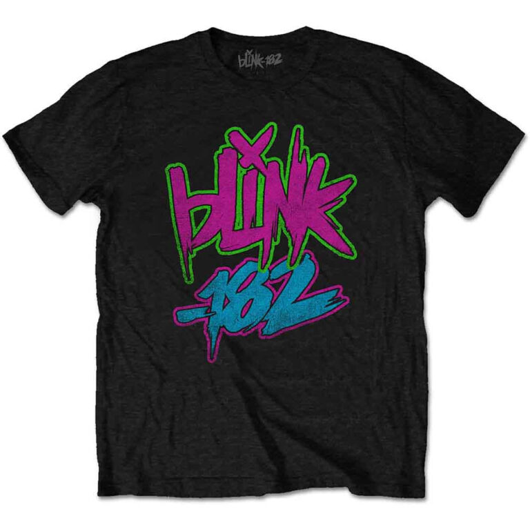 Blink-182 Neon Logo Black T-Shirt
