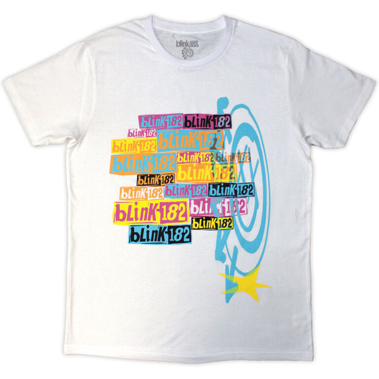 Blink-182 Multi Stacked Logo White T-Shirt