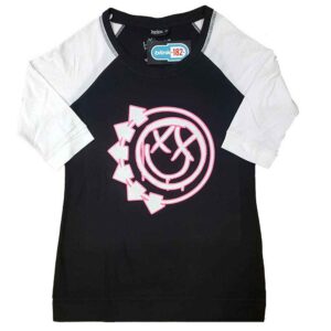 Blink-182 Six Arrow Smile Black & White Ladies Raglan T-Shirt