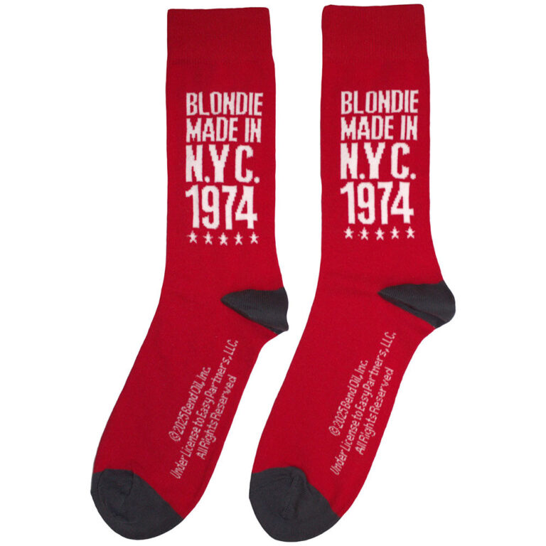 Blondie Unisex Made In NYC ’74 Red UK Size 6 – 11 Socks
