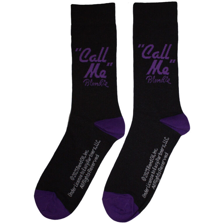 Blondie Unisex Call Me Black UK Size 6 – 11 Socks