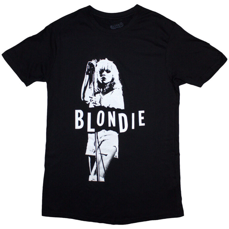 Blondie Mic. Stand Black Ladies T-Shirt