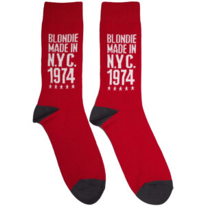 Blondie Unisex Made In NYC '74 Red UK Size 6 - 11 Ankle Socks