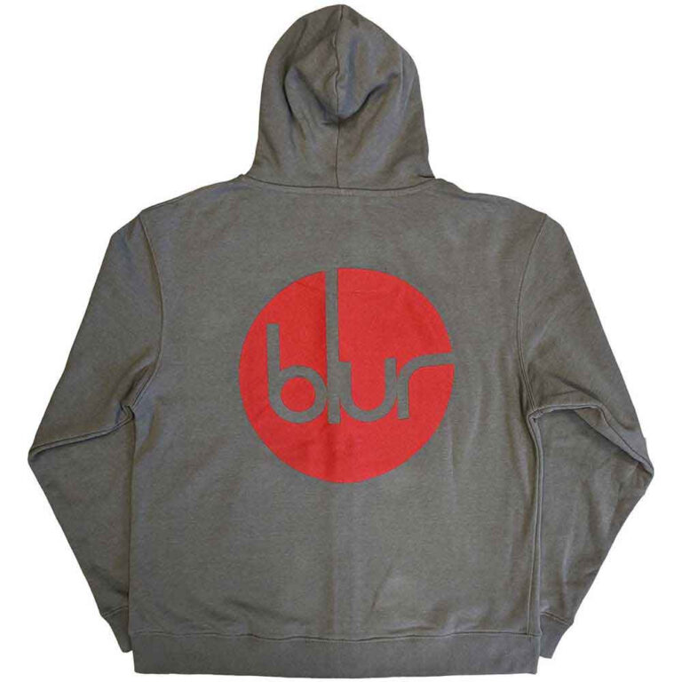 Blur Circle Logo Grey Back Print Zip Hoodie
