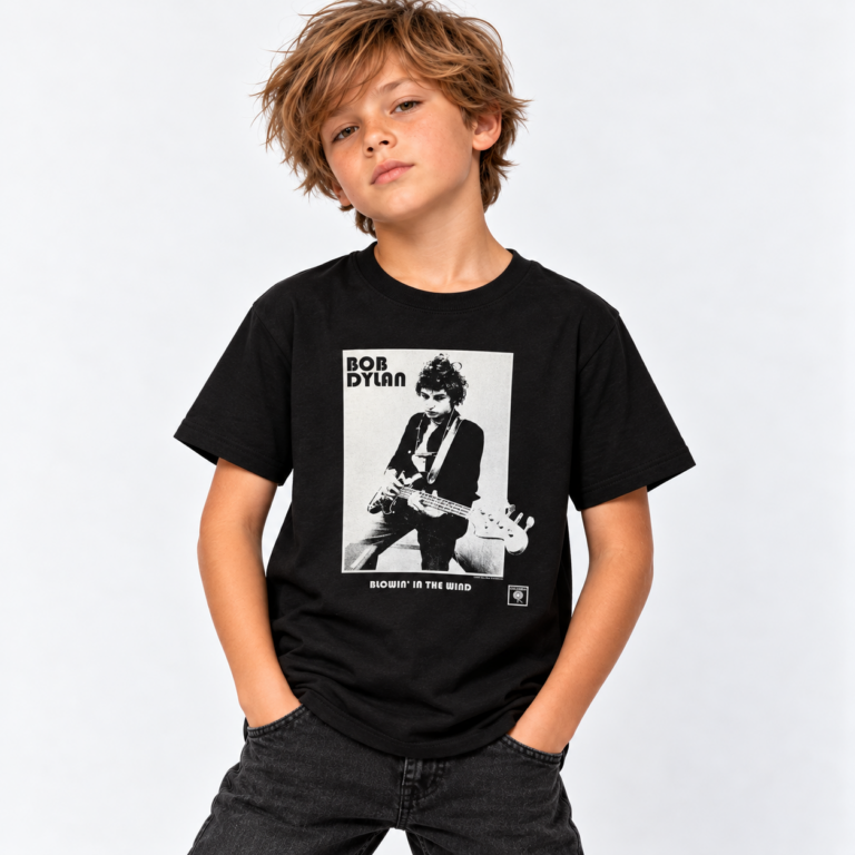 Bob Dylan Blowing In The Wind Black Kids T-Shirt