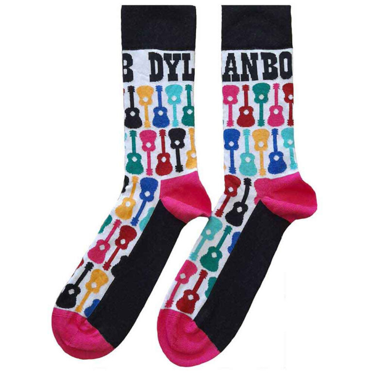 Bob Dylan Unisex Guitar Pattern Multicolour UK Size 7 – 11 Socks