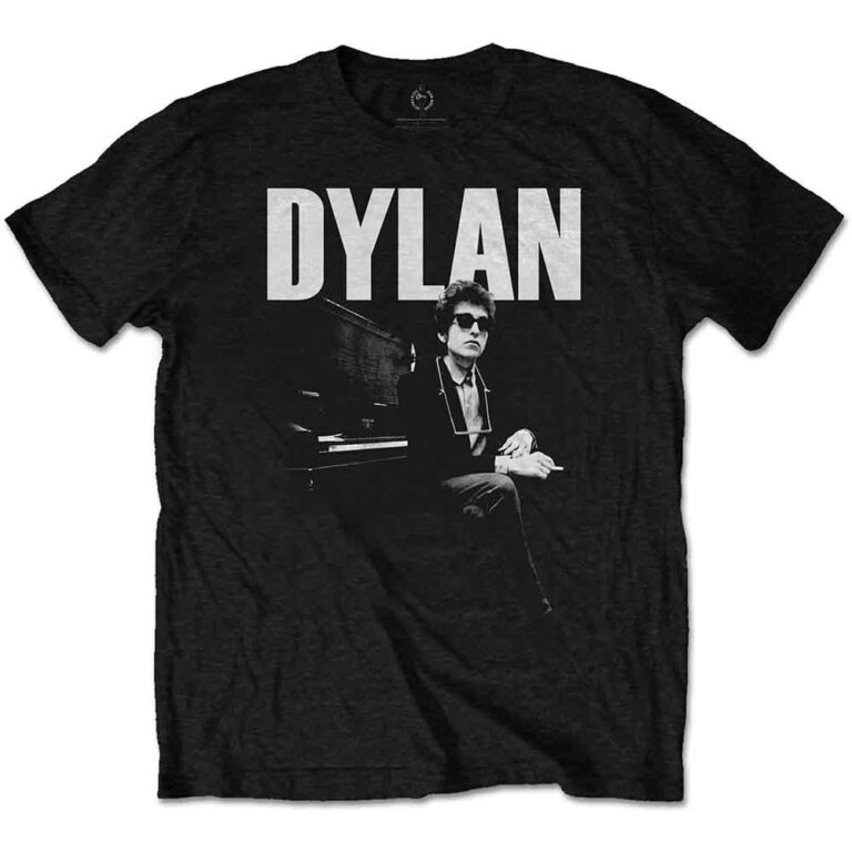Bob Dylan At Piano Black T-Shirt