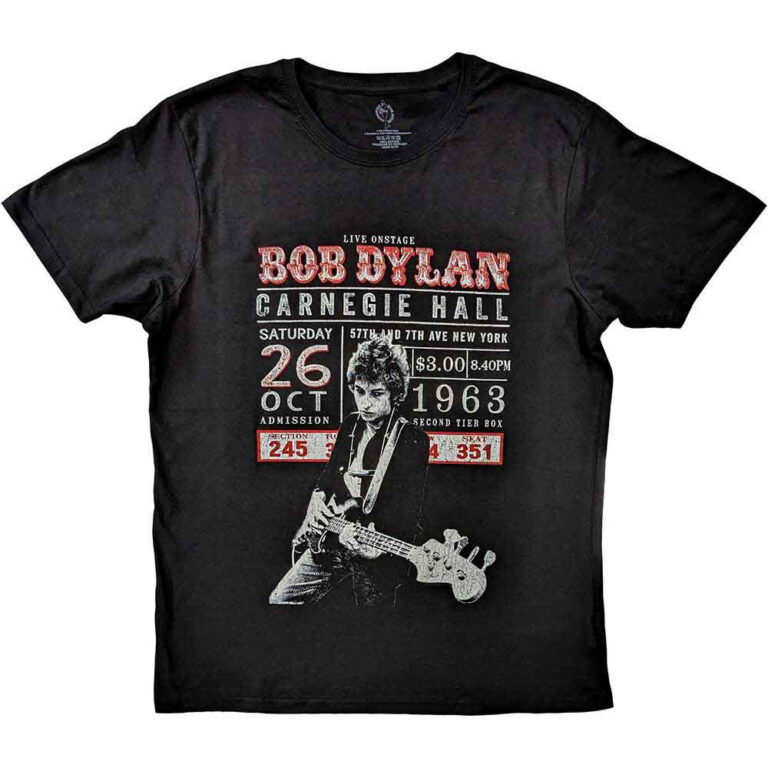 Bob Dylan Carnegie Hall ’63 Black T-Shirt
