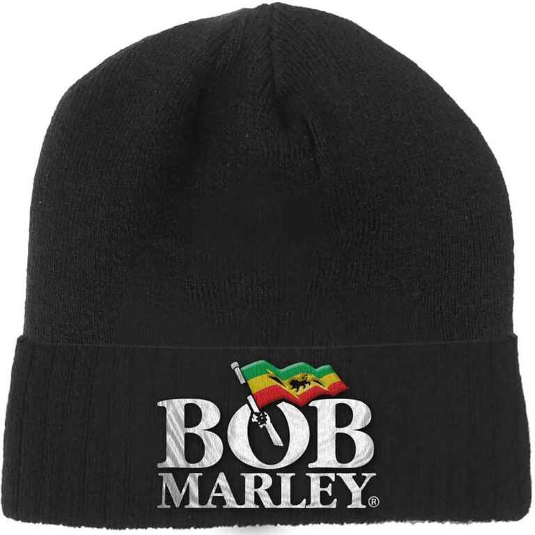 Bob Marley Unisex Logo Black Beanie Hat