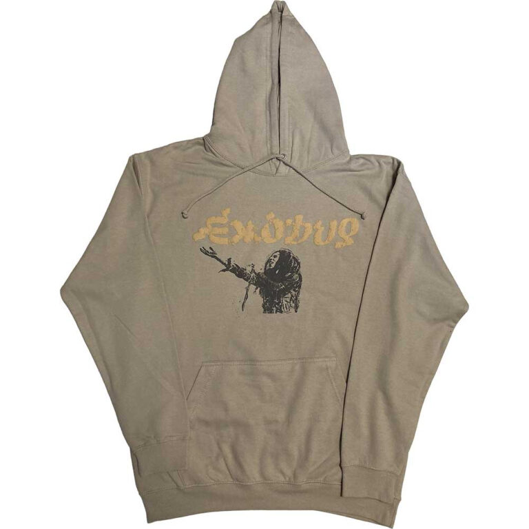 Bob Marley Exodus Mic Photo Wailers Tour 77 Sand Back Print & Hi-Build Pullover Hoodie