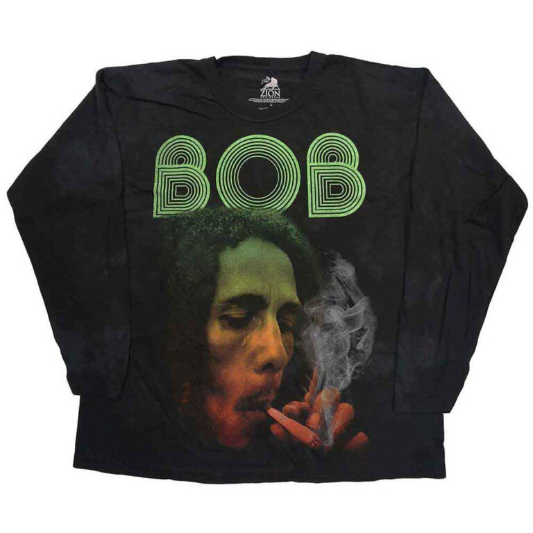 Bob Marley Smoke Gradient Black Wash Collection Long Sleeve T-Shirt