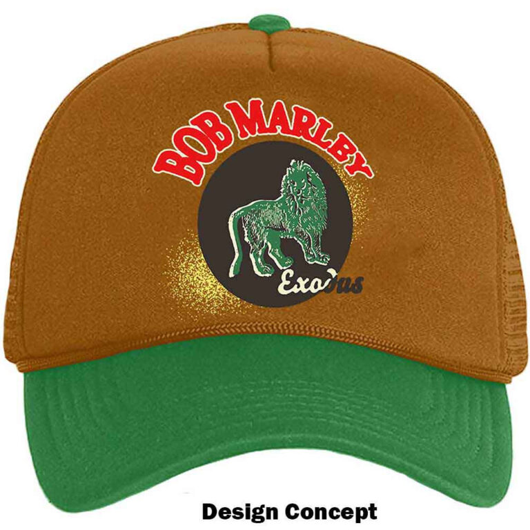 Bob Marley Exodus Lion Brown & Green Mesh Back Cap