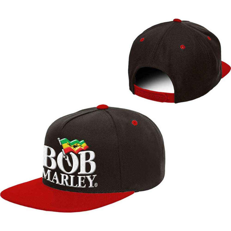 Bob Marley Logo Black Snapback Cap