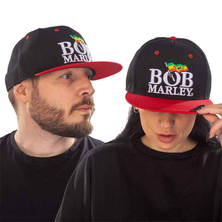 Bob Marley Logo Black Snapback Cap