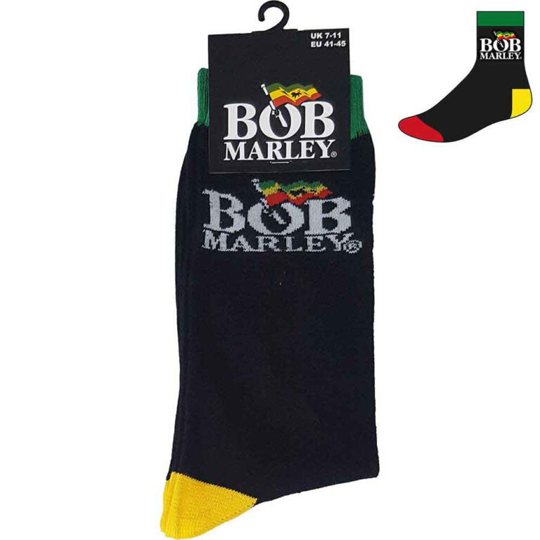 Bob Marley Unisex Logo Black UK Size 7 – 11 Socks