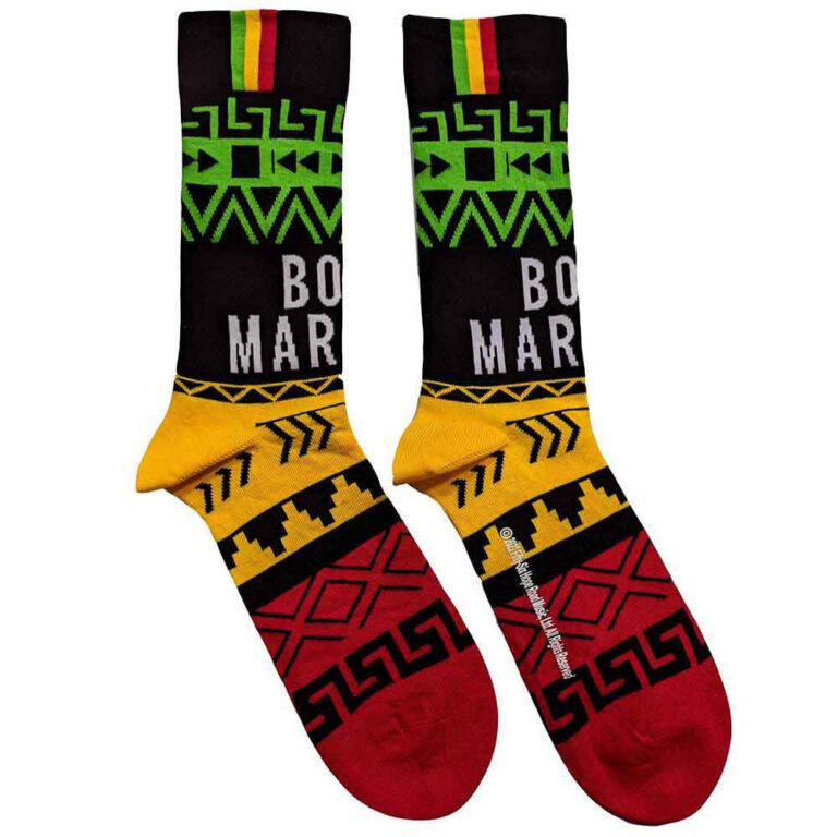 Bob Marley Unisex Press Play Black UK Size 4 – 7 Socks