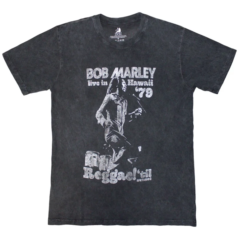 Bob Marley Hawaii Charcoal Grey Wash Collection T-Shirt