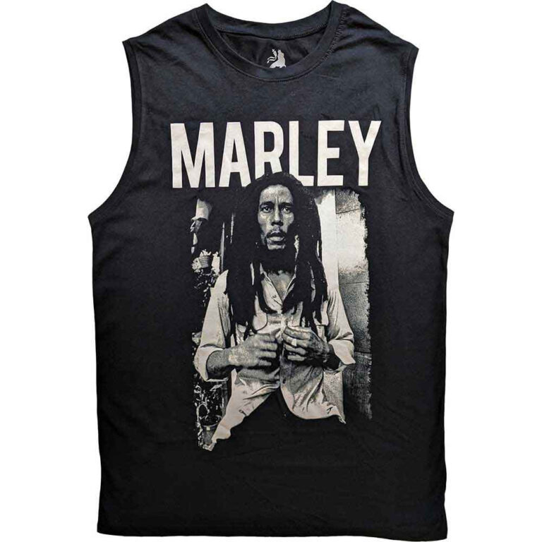 Bob Marley Marley B&W Black T-Shirt