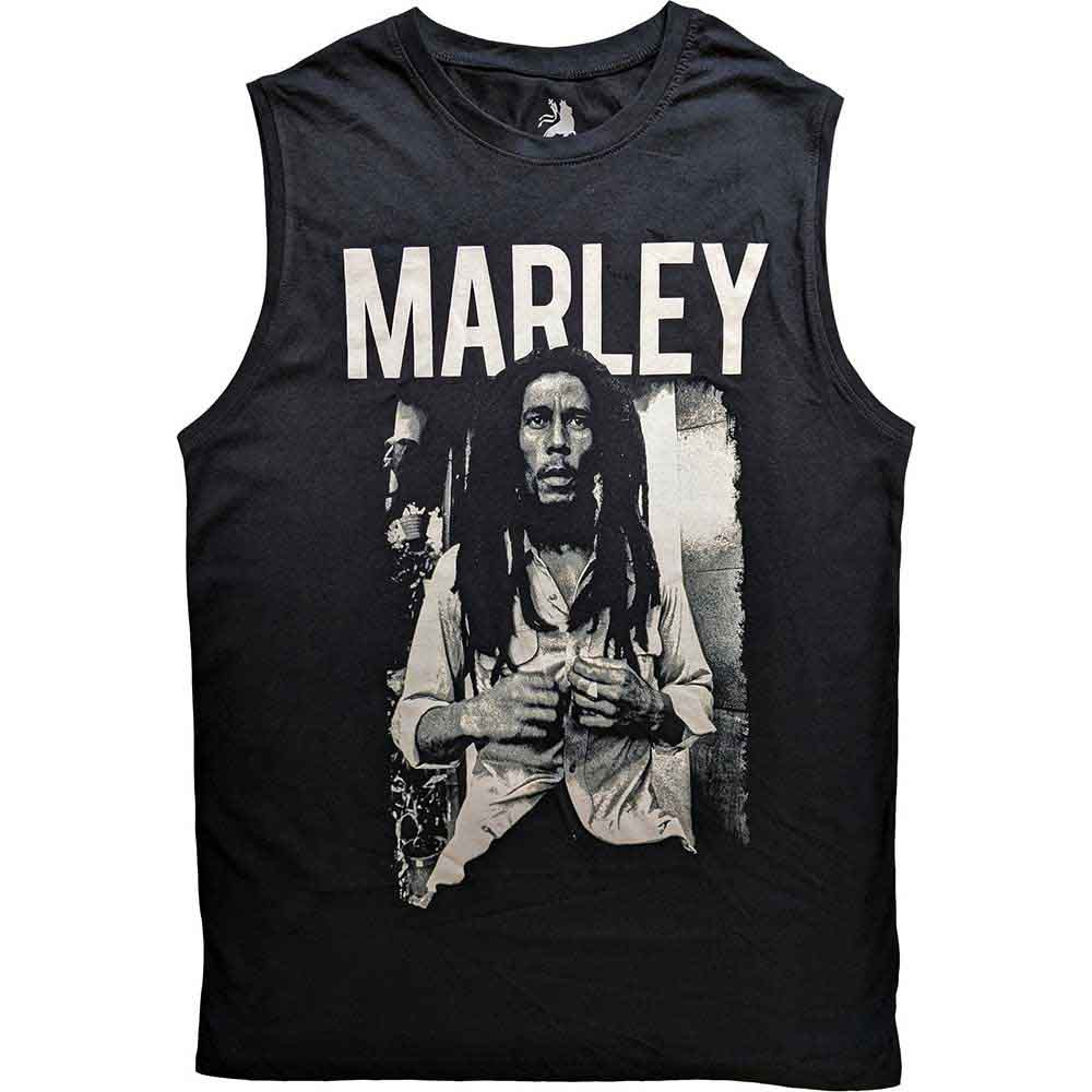 Bob Marley Marley B&W Black T-Shirt