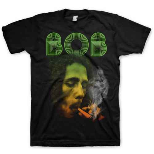 Bob Marley Smoking Da Erb Black T-Shirt