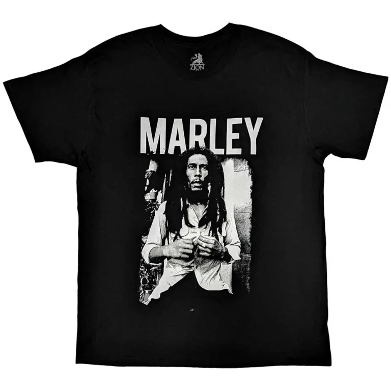 Bob Marley Black & White Black T-Shirt