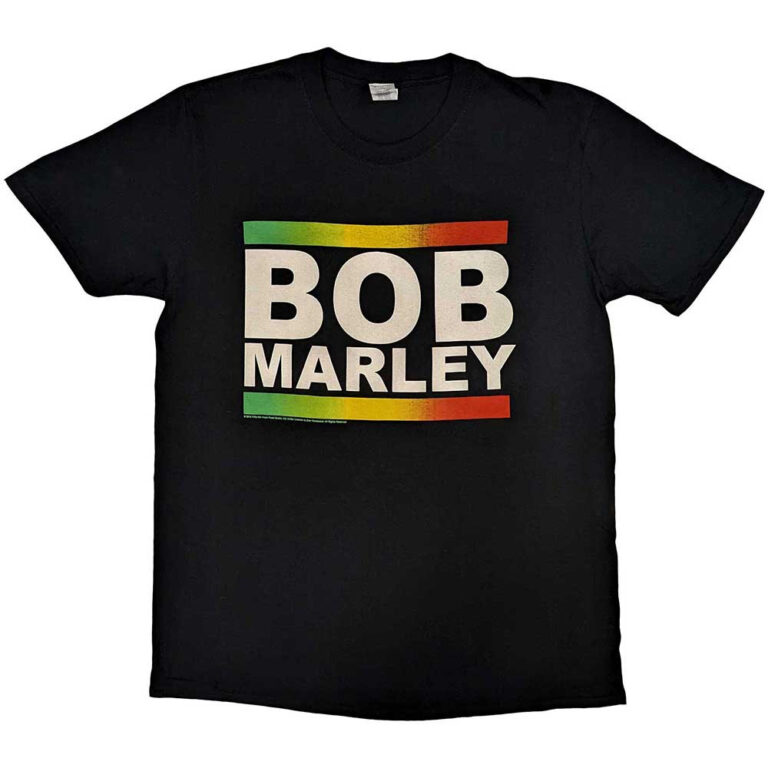 Bob Marley Rasta Band Block Black T-Shirt