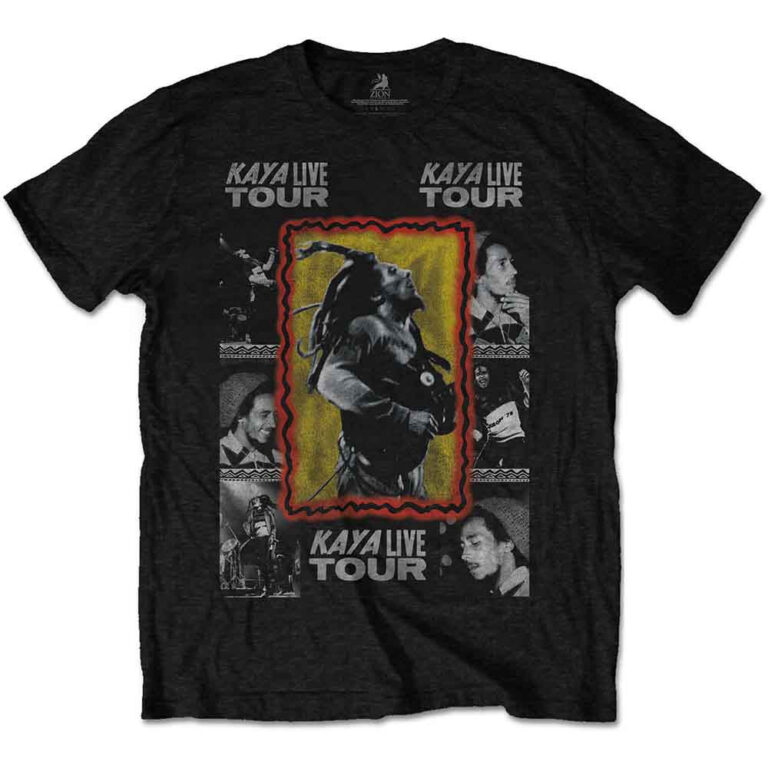 Bob Marley Kaya Tour Black Back Print T-Shirt