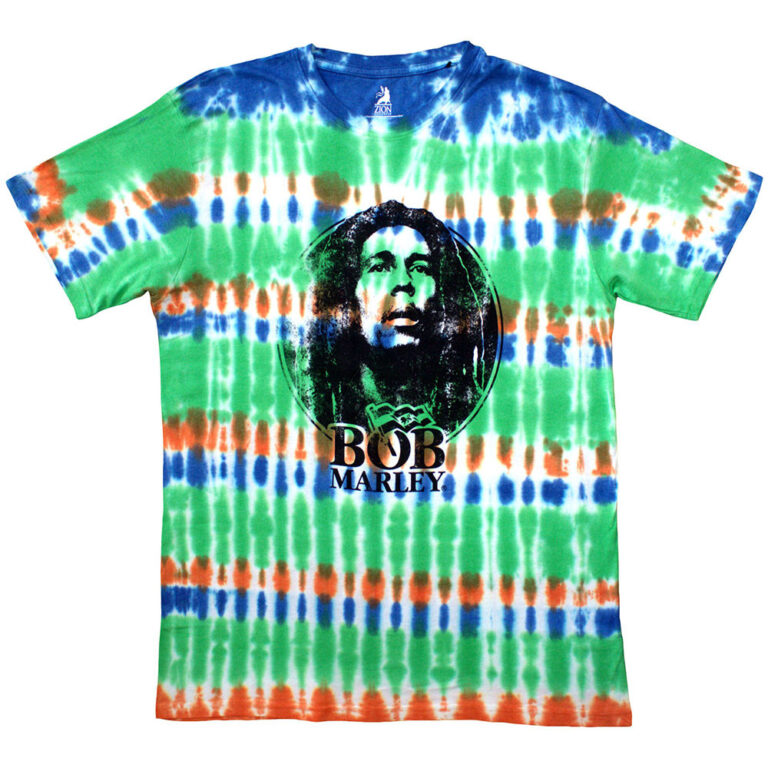 Bob Marley Black & White Logo Dip-Dye On White Wash Collection T-Shirt