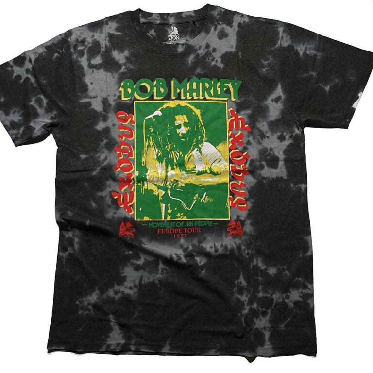 Bob Marley Exodus Tie-Dye Black Wash Collection T-Shirt