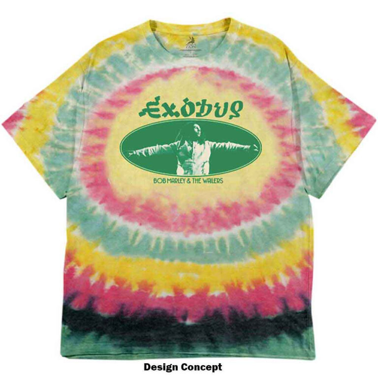 Bob Marley Exodus Oval Multicolour Wash Collection T-Shirt
