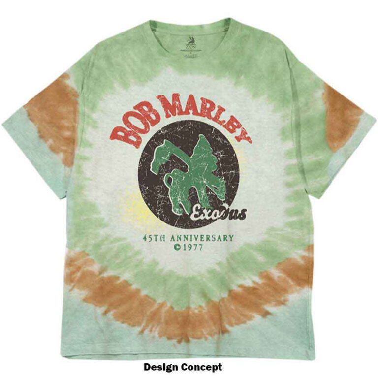 Bob Marley 45th Anniversary Green Wash Collection T-Shirt