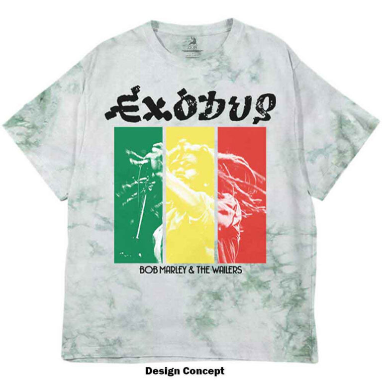 Bob Marley Rasta Colours Green Wash Collection T-Shirt