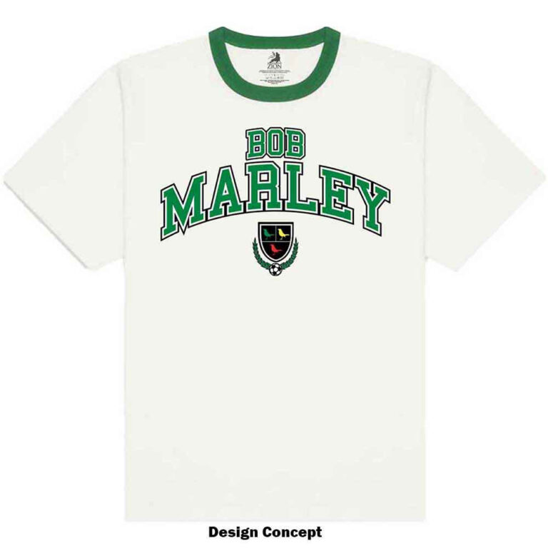 Bob Marley Collegiate Crest White Ringer T-Shirt