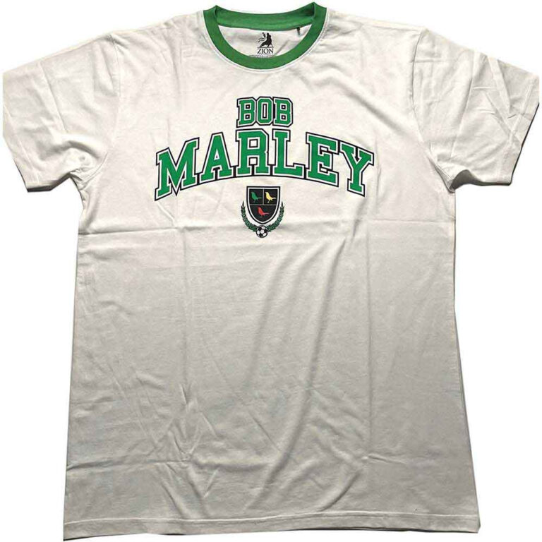 Bob Marley Collegiate Crest White Ringer T-Shirt
