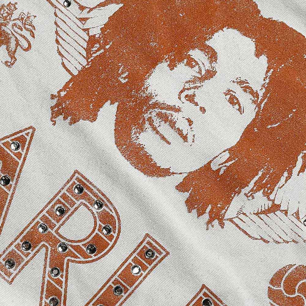 Bob Marley Wings White Embellished T-Shirt