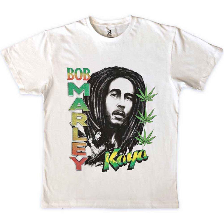 Bob Marley Kaya Illustration White T-Shirt