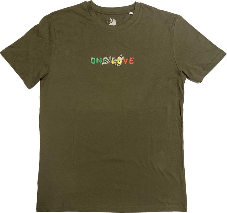 Bob Marley One Love Dreads Green Back Print & Embellished T-Shirt