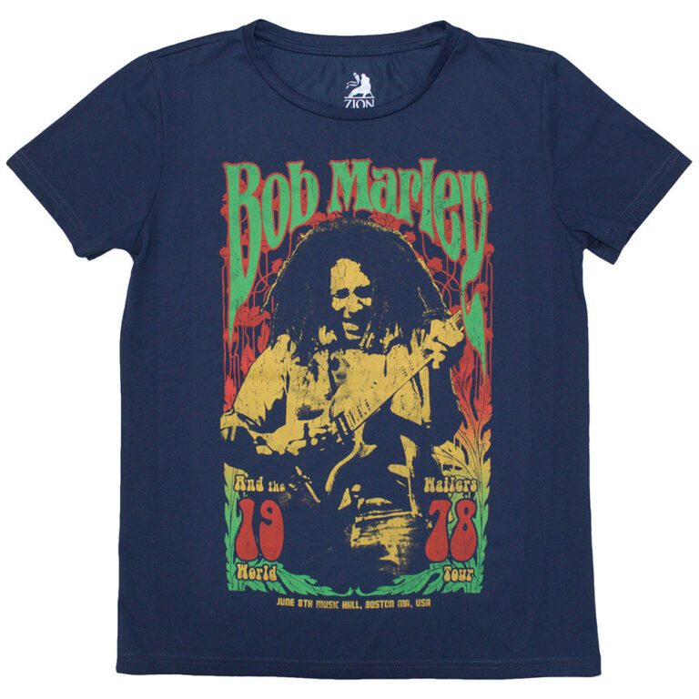 Bob Marley 1978 Denim Blue Ladies T-Shirt