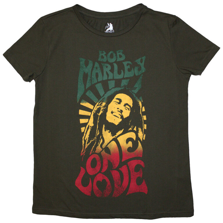 Bob Marley One Love Gradient Green Ladies T-Shirt
